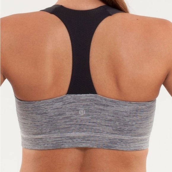 Lululemon Athletica Gray Sports Bra with V-Neck and Elastic Band - Picture 2 of 7